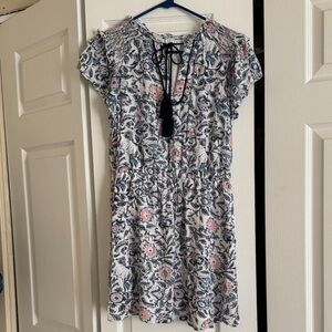 Blue Rain Women’s Floral Mini Dress with Tassel Tie Size Medium